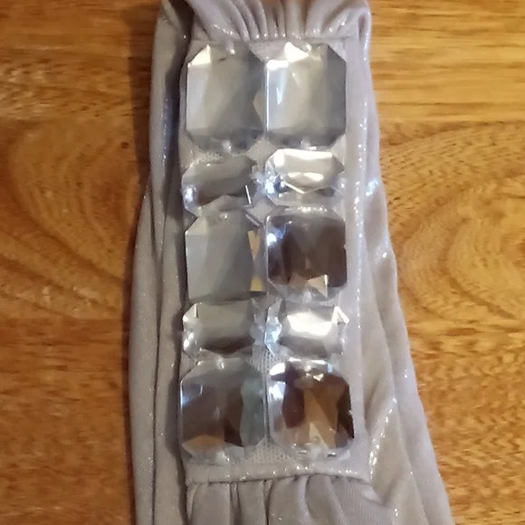 Jessica McClintock size 10 silver one shoulder rhinestone cocktail dress - Picture 4 of 6